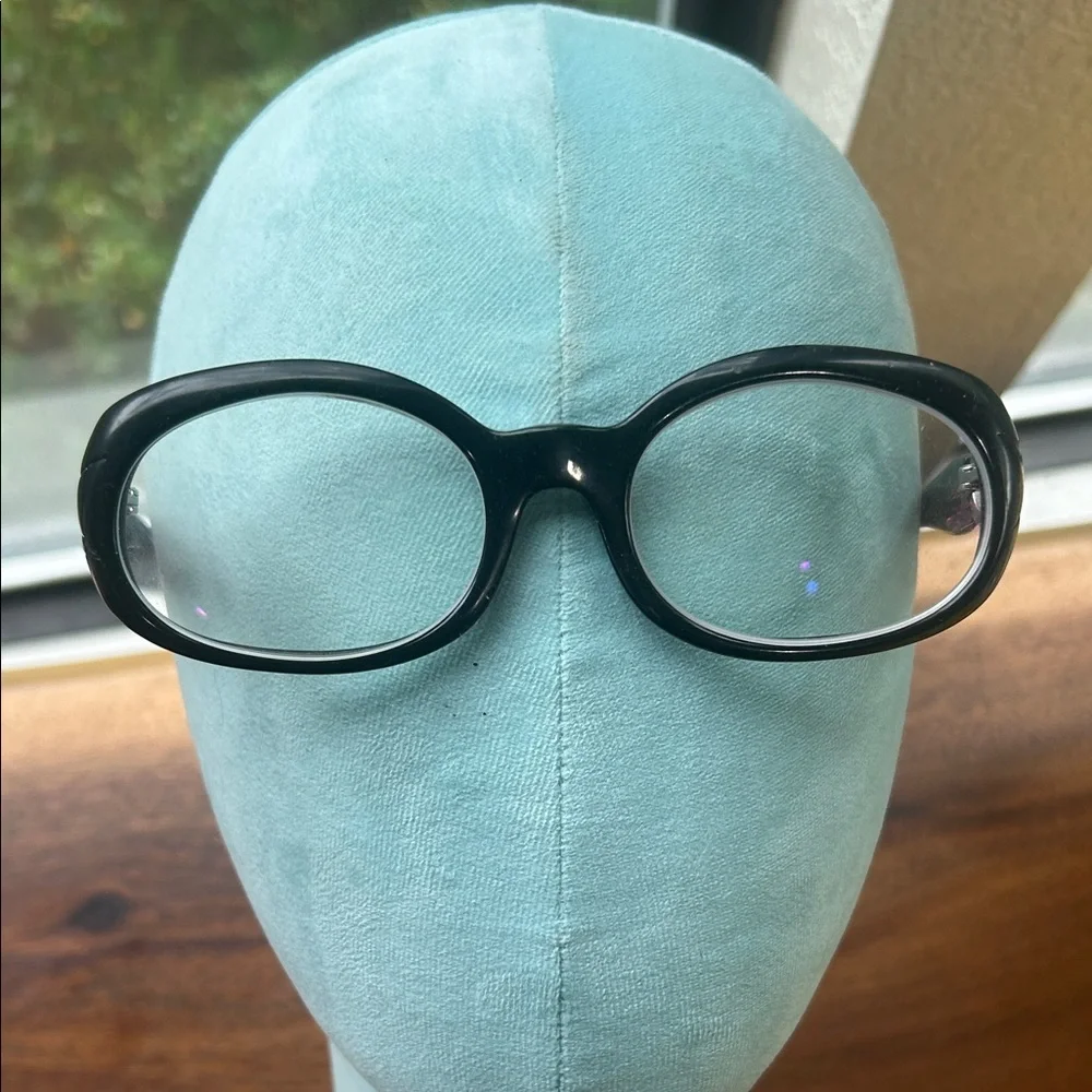Cartier Vintage Black Oval Women's Glasses with Silver Temple Rings !!